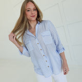 Hamptons Striped Top - Blue