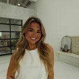 Raina Feathered Top - White