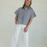 Tyra Striped Top - Navy