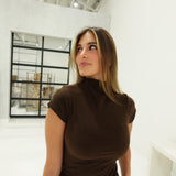 Heathered Knit Top - Brown