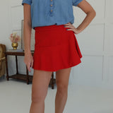 Soulful Wrap Skort - Red