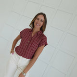 Probably So Blouse - Burgundy