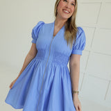 Inquiring Smock Waist Dress - Chambray