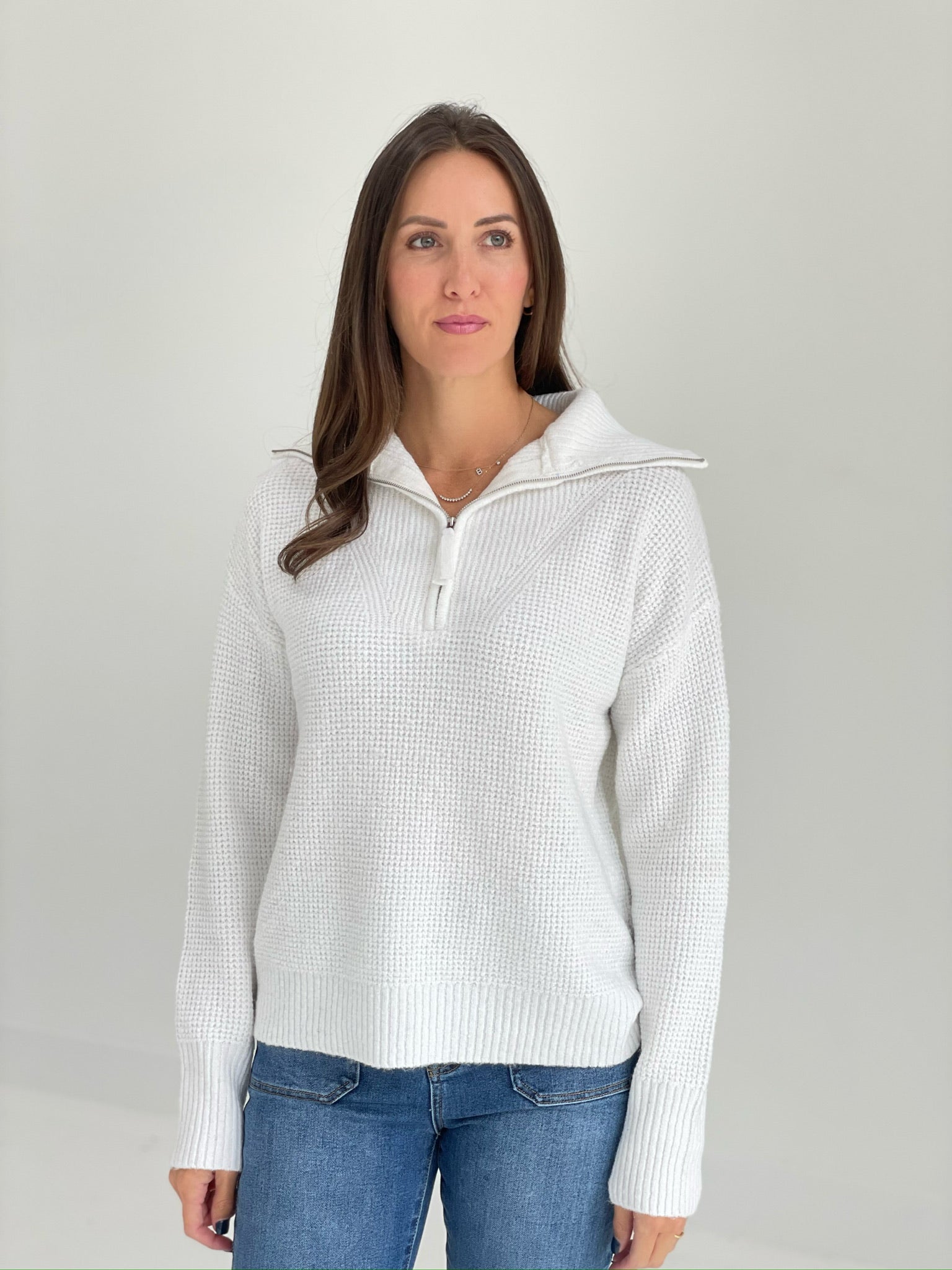 Truce Half Zip Sweater - Ivory