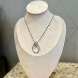 Metallic Hoop Cord Necklace - S