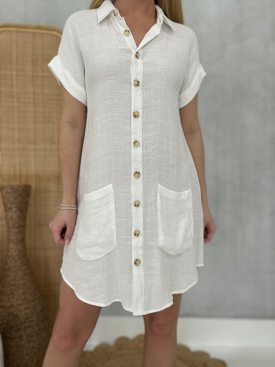 Livi Basic Mini Dress - White