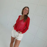 "It Girl" Cardigan - Red