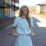 Gracie Gingham Set - Blue