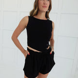 Mash Up Asymmetrical Top - Black