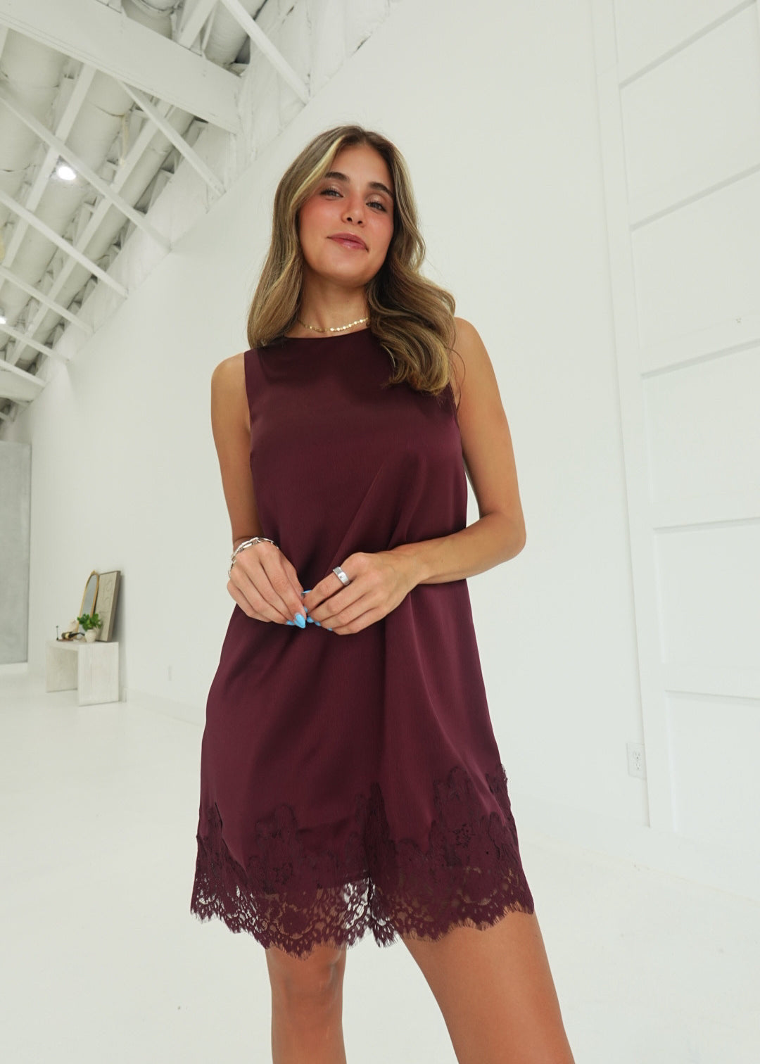 Love Letters Mini Dress - Burgundy