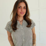 Leeway Pinstripe Top - Ivory