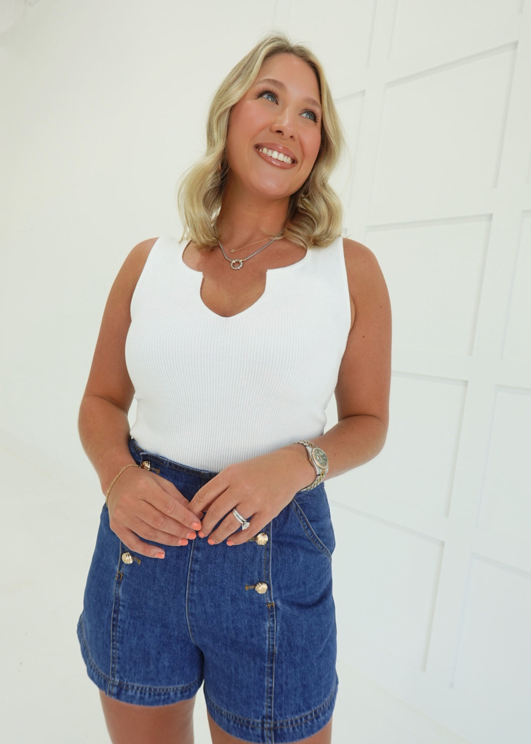 Loco Ribbed Tank - Ivory