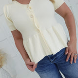 Carolinas Peplum Top - Cream