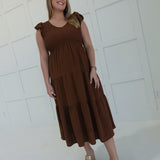 Valor Midi Dress - Dark Brown