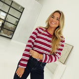 Falling for Casual Tee - Burg/Pink
