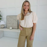 Ari Cropped Pants - Khaki