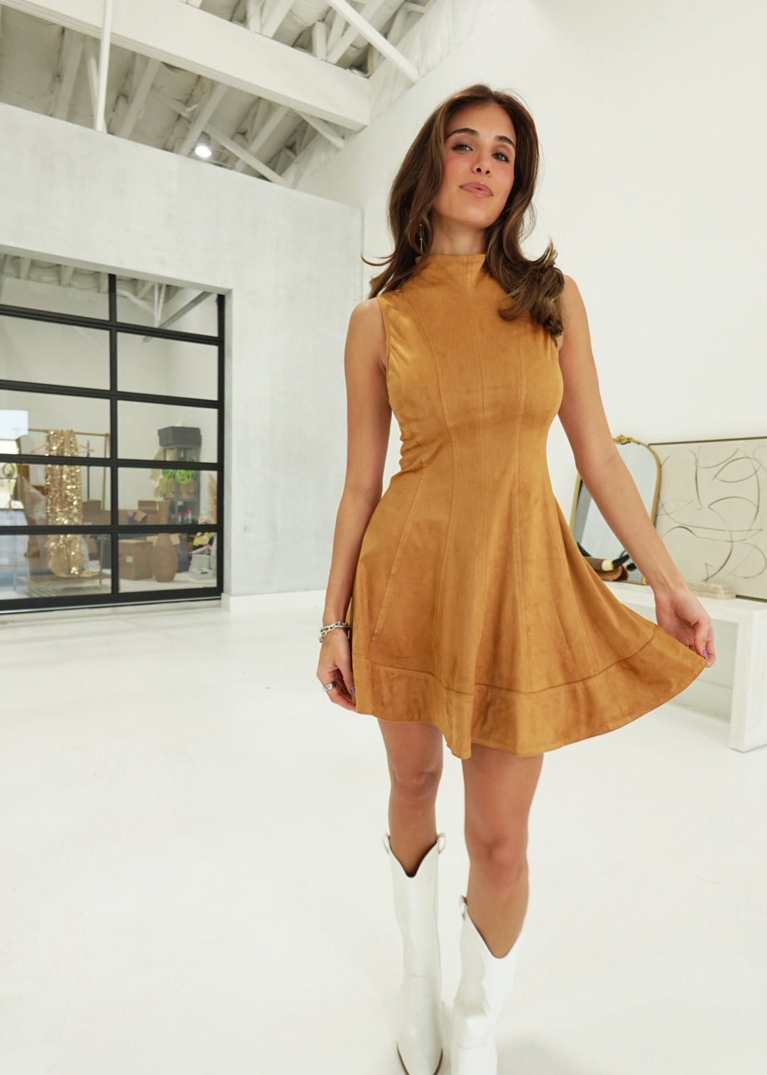 Avril Mini Dress - Camel