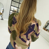 Louise Printed Top - Olive Combo