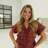 Denny Plaid Top