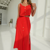Zayda Skirt Set - Red