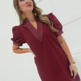 Fable Or Truth Mini Dress - Burgundy