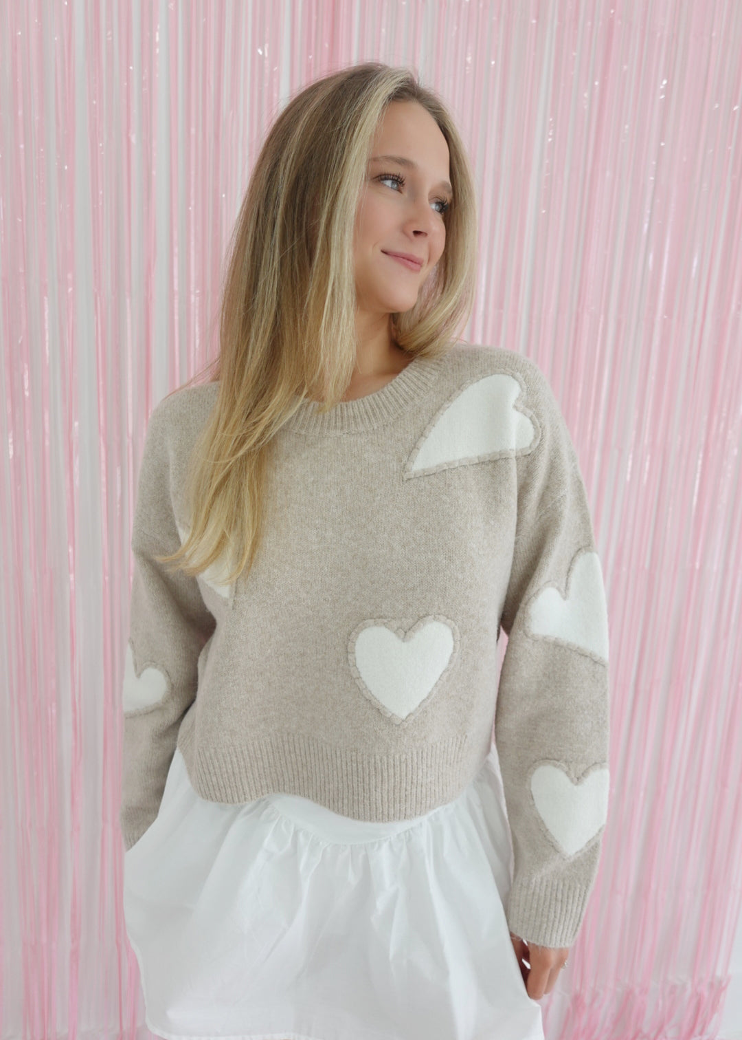 With Love From WOFF Sweater - Taupe/Ivory *VDAY