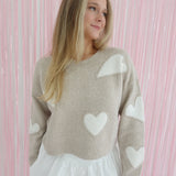 With Love From WOFF Sweater - Taupe/Ivory *VDAY