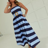Nantucket Summer Midi Dress - Navy/Blue