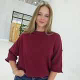 Corbyn Sweater Top - Burgundy