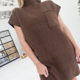 When You Fall Sweater Dress - Brown