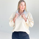 Augusta Half Button Top - Cream