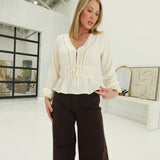 Claudia Ruffle Top - Cream