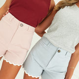 Sheely Scalloped Shorts - Baby Pink