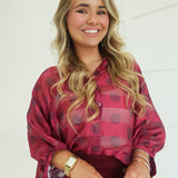 Olden Days Blouse - Burgundy