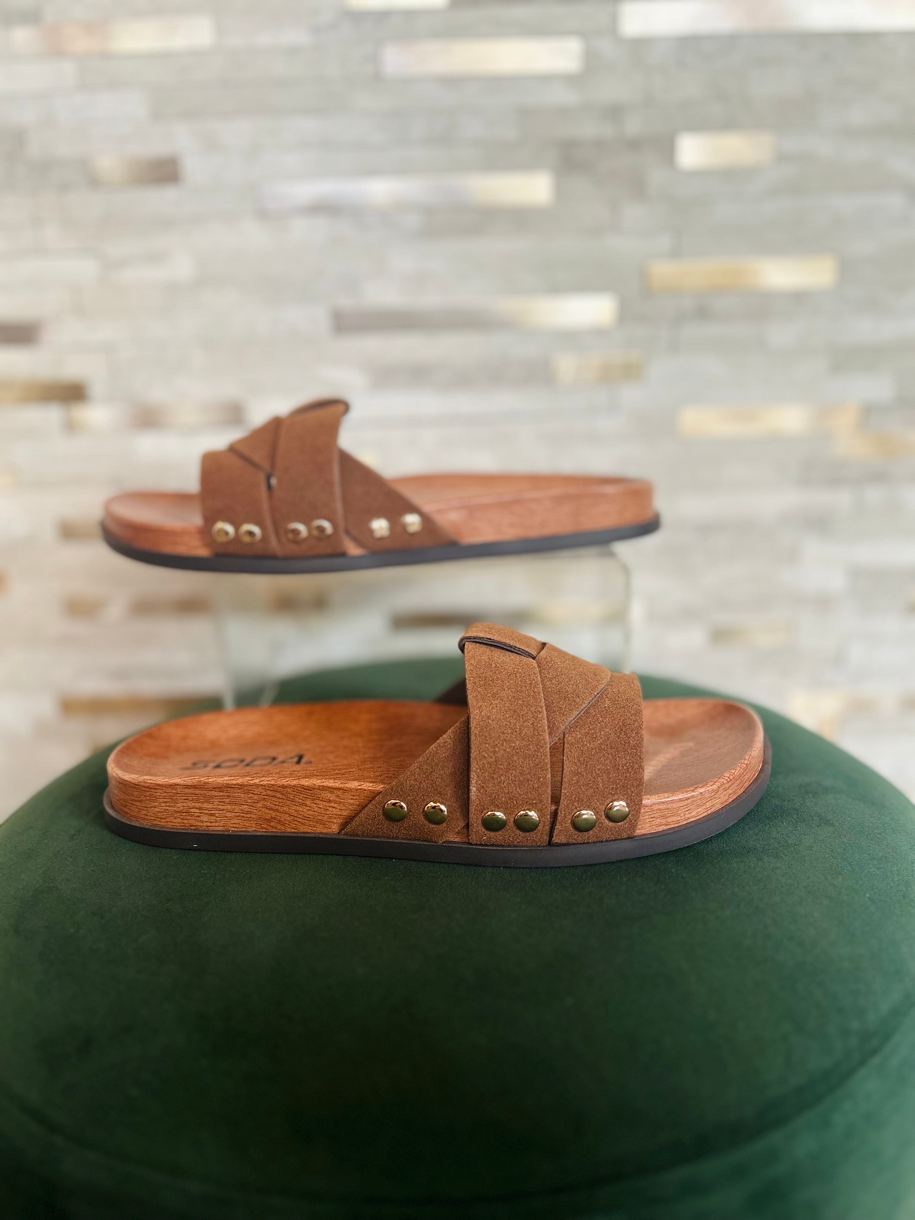 Scoot Suede Sandal - Brown