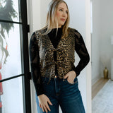 Kennedy Leopard Tie Top