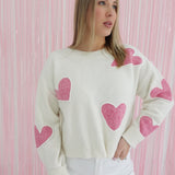 With Love From WOFF Sweater - White/Pink *VDAY