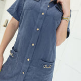 Colter Mini Dress - Denim Blue