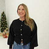 Alford Puff Sleeve Cardigan - Black