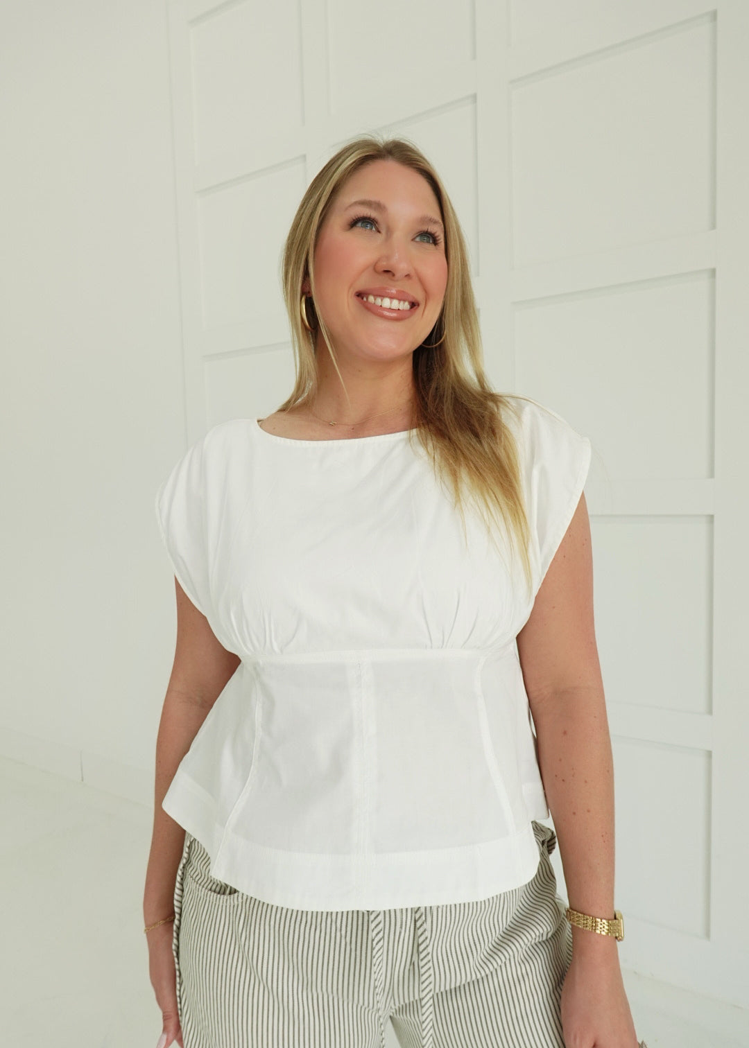 Porter's Peplum Top - Off White