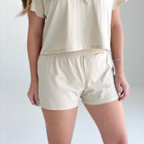 Raider Mini Lounge Shorts - Oatmilk