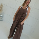 Mavern Crepe Overalls - Mocha