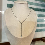 CZ Pendant Y Necklace - Silver