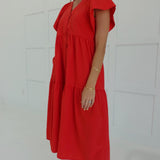 Justine Midi Dress - Red