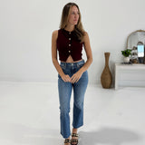 Redwood Knit Vest Top - Burgundy