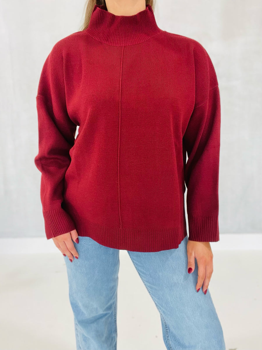 Solid Statement Sweater - Rosewood