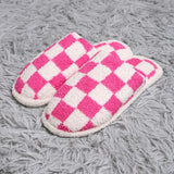 Checkered Slippers  - Fuchsia