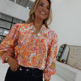 Cora Paisley Top - Orange