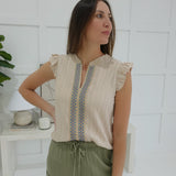 Walk The Line Top - Khaki