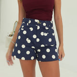 Pia Polkadot Shorts - Navy